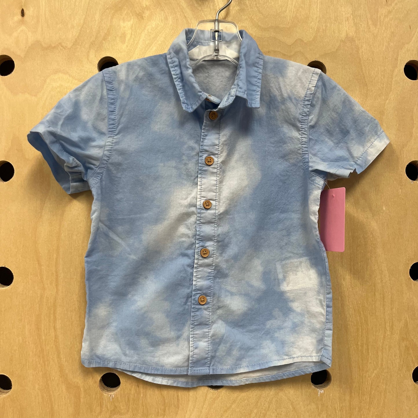 Blue Tie Dyed Button Up