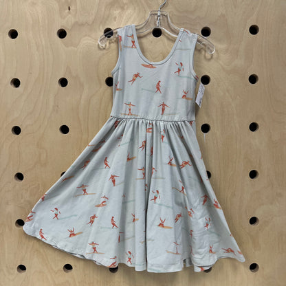 Grey Surfer Girl Twirl Dress