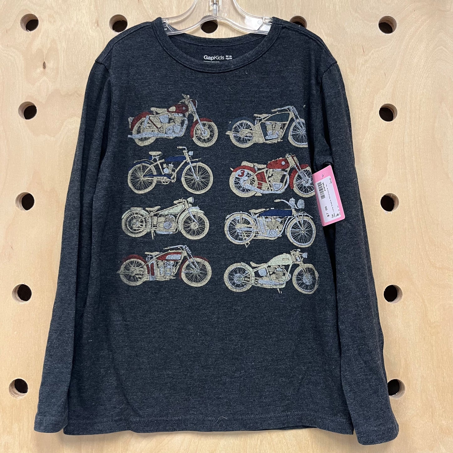 Grey Long Sleeve Motorcycle Tee