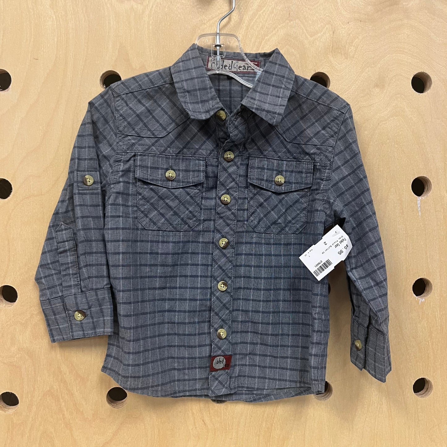 Grey Plaid Button Up