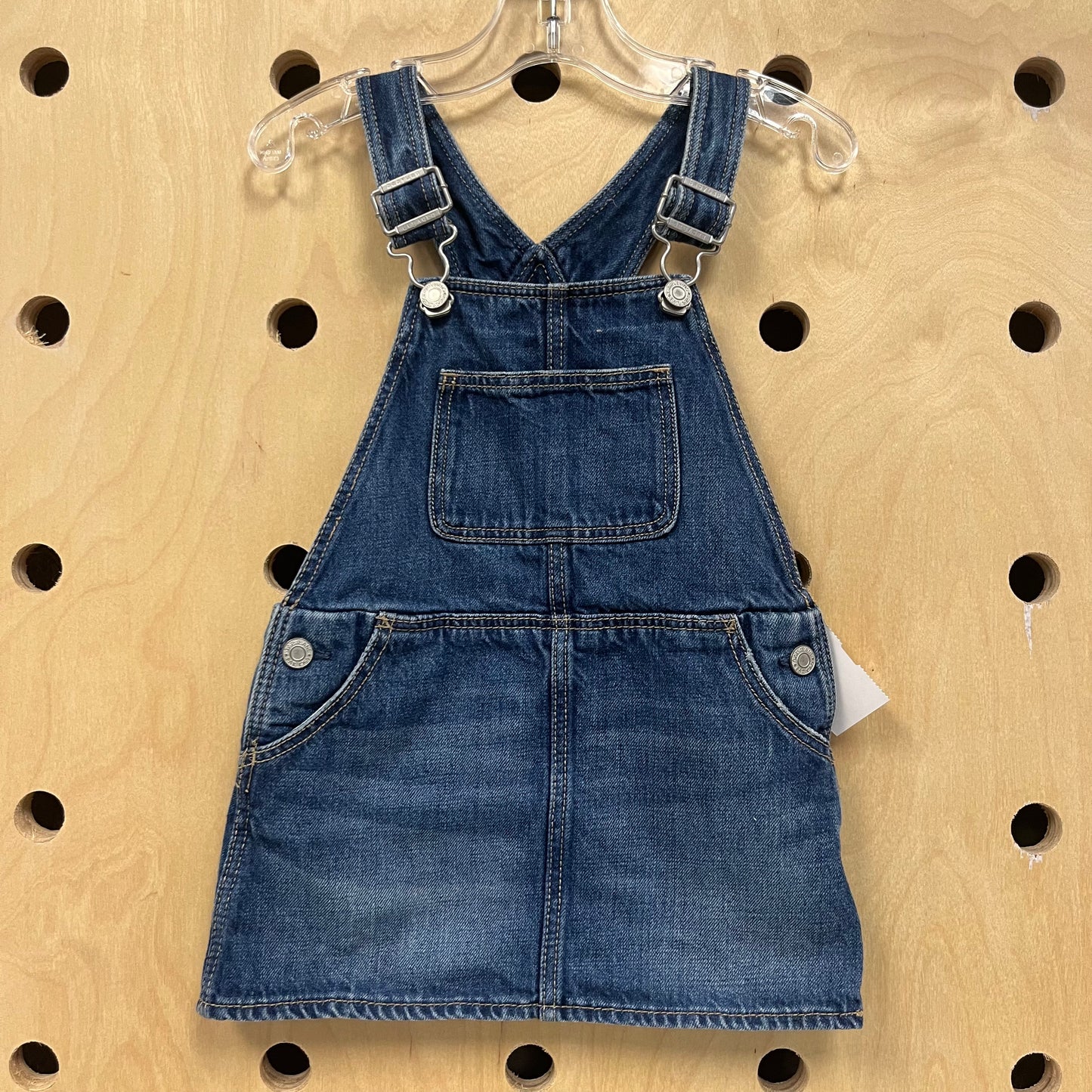 Blue Overall Pocket Front Dress
