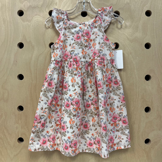 Cream Floral Dress