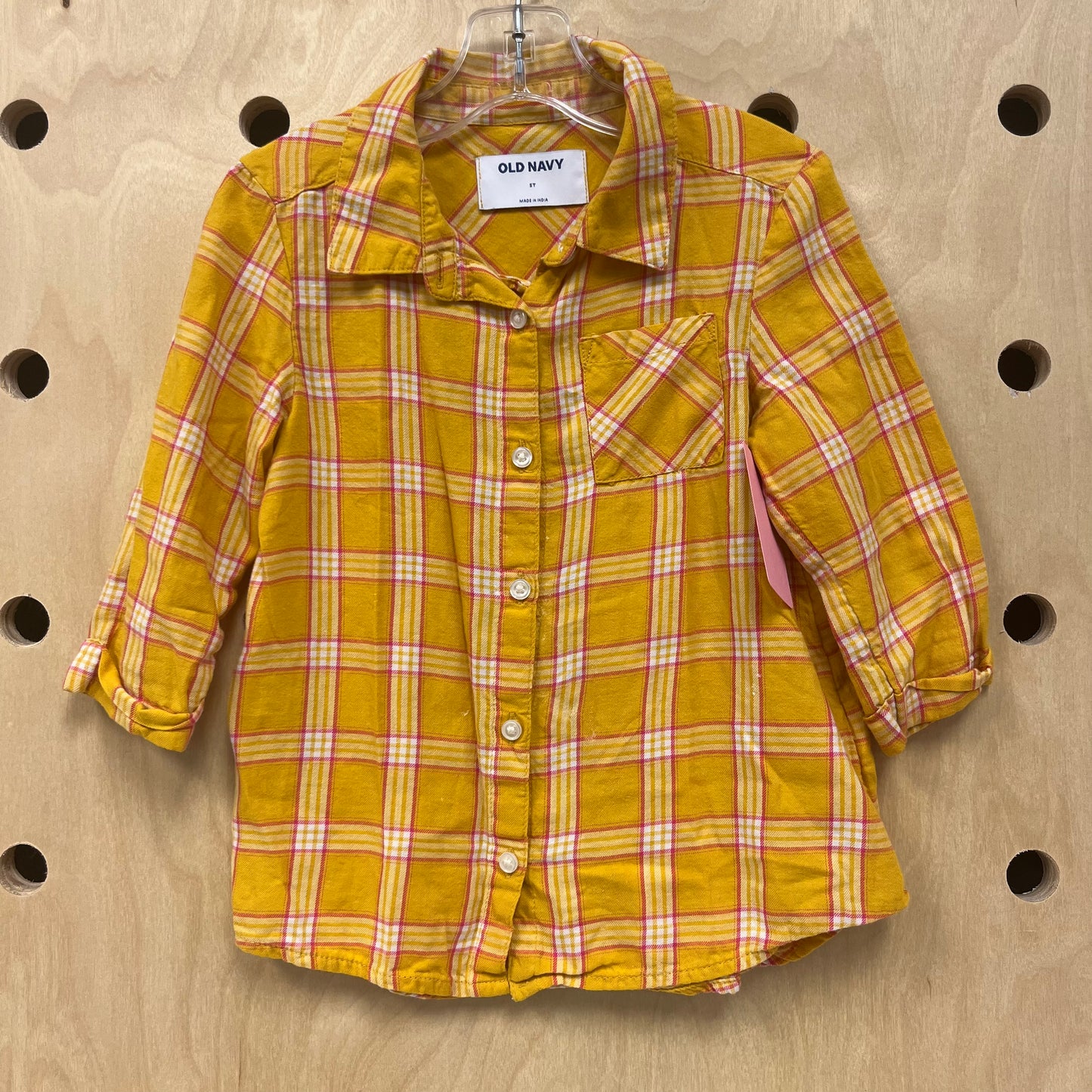 Yellow Plaid Button Up