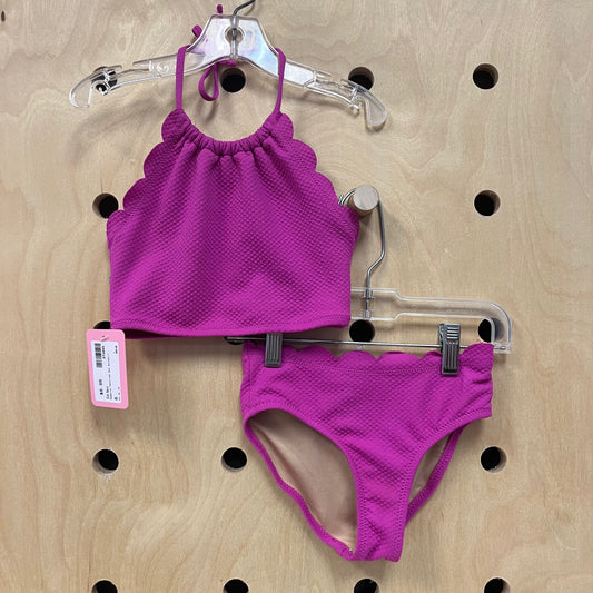 Magenta Textured 2pc Swimsuit