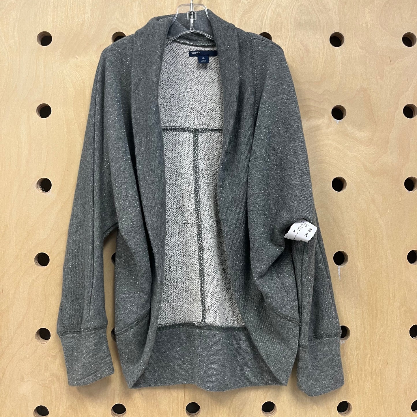 Grey Silver Thread French Terry Cardigan