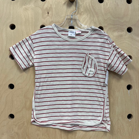 Red & Cream Striped Tee