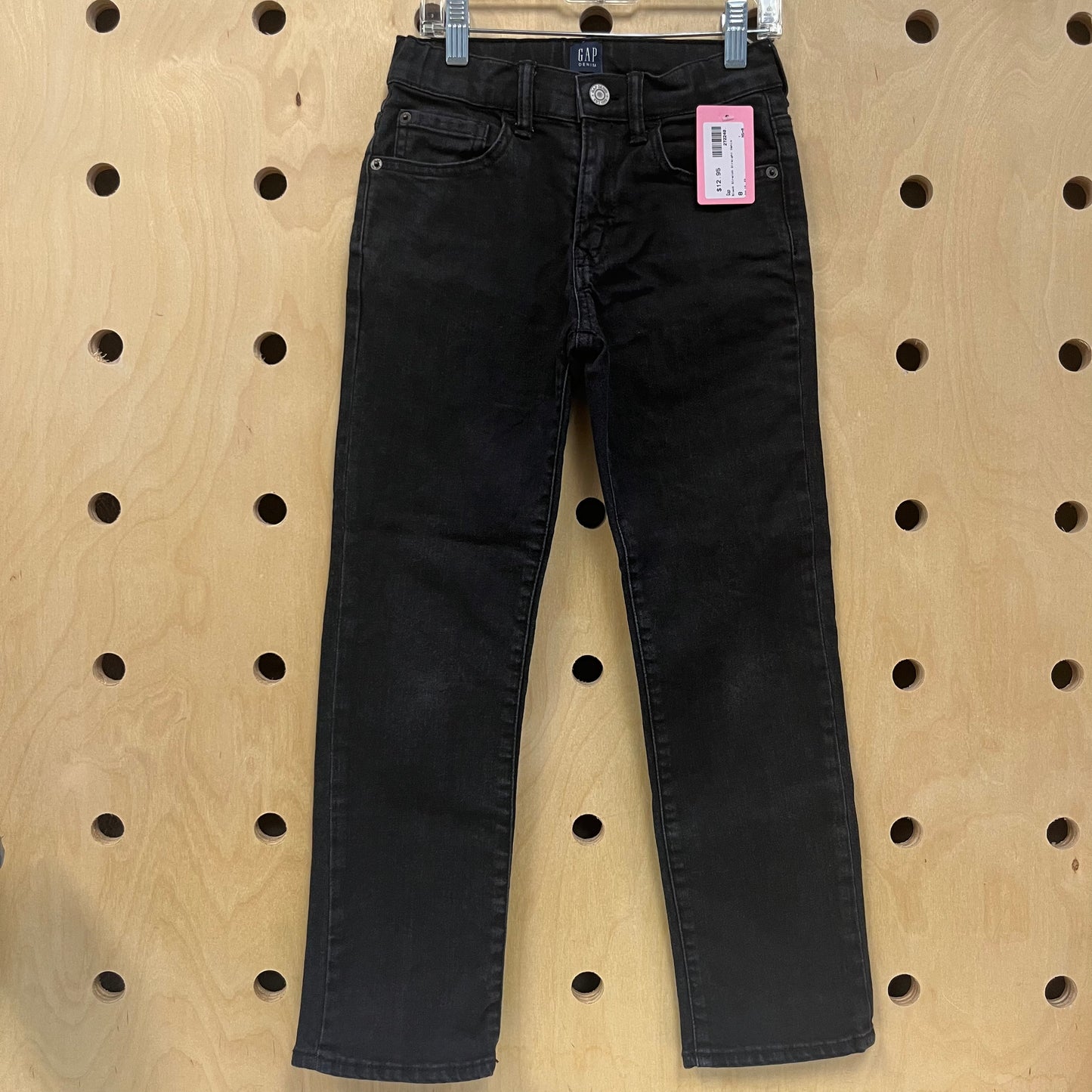 Black Stretch Straight Denim