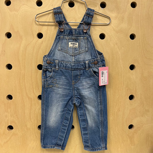 Denim Love Embroidered Overalls
