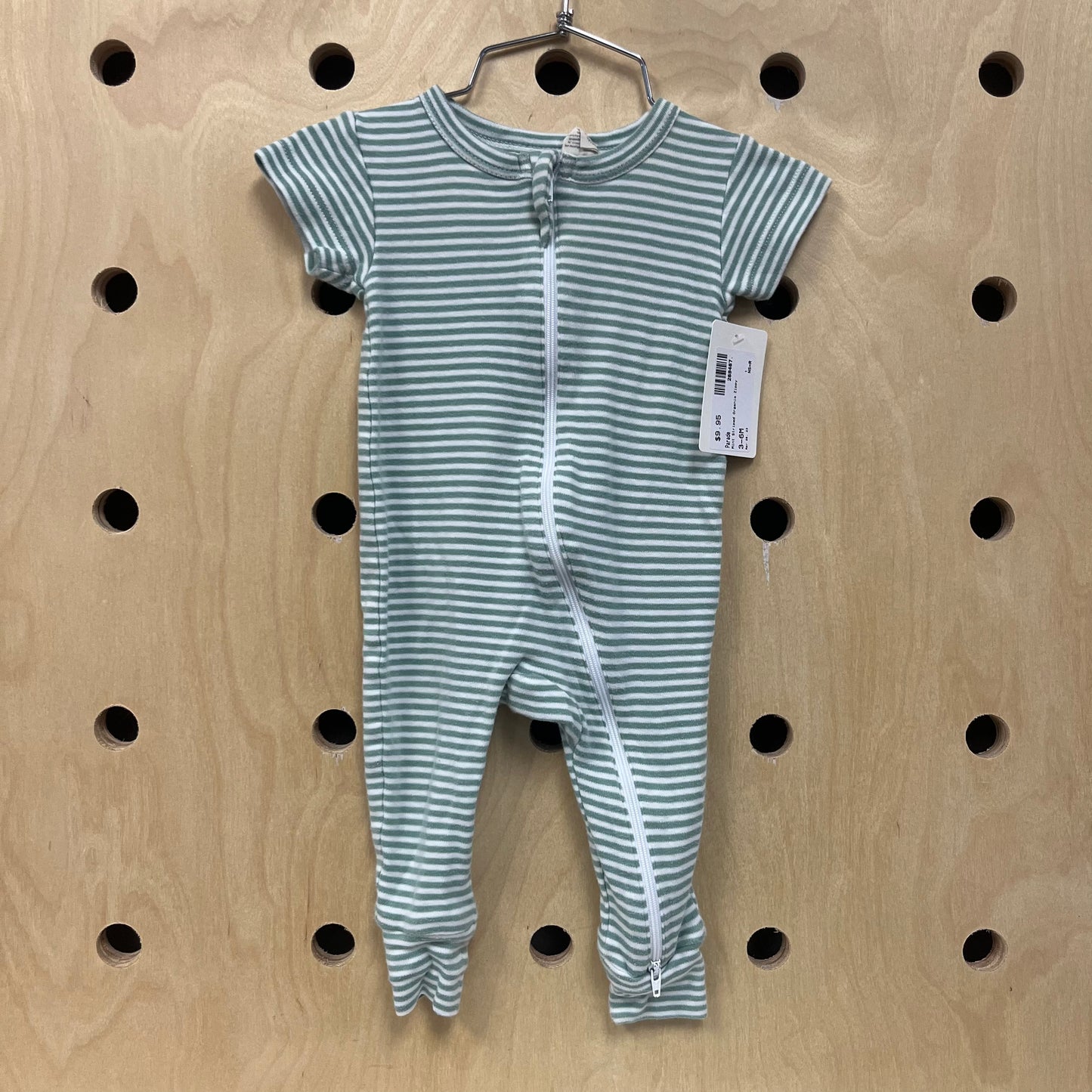 Mint Striped Organic Zippy