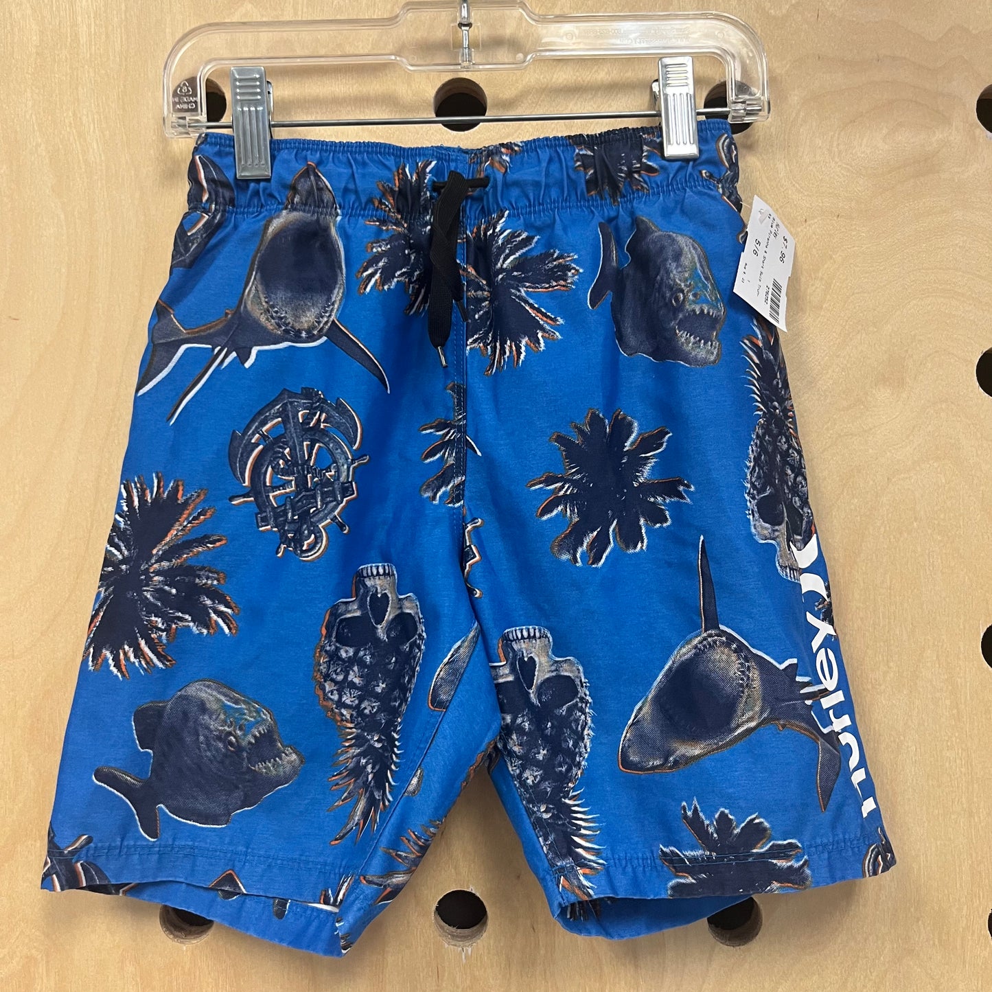 Blue Piranha & Shark Swim Trunks