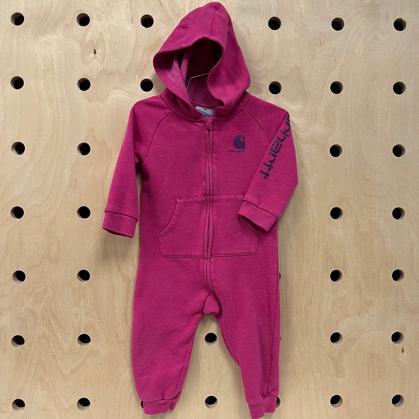 Pink Fleece Zip Hoodie Romper