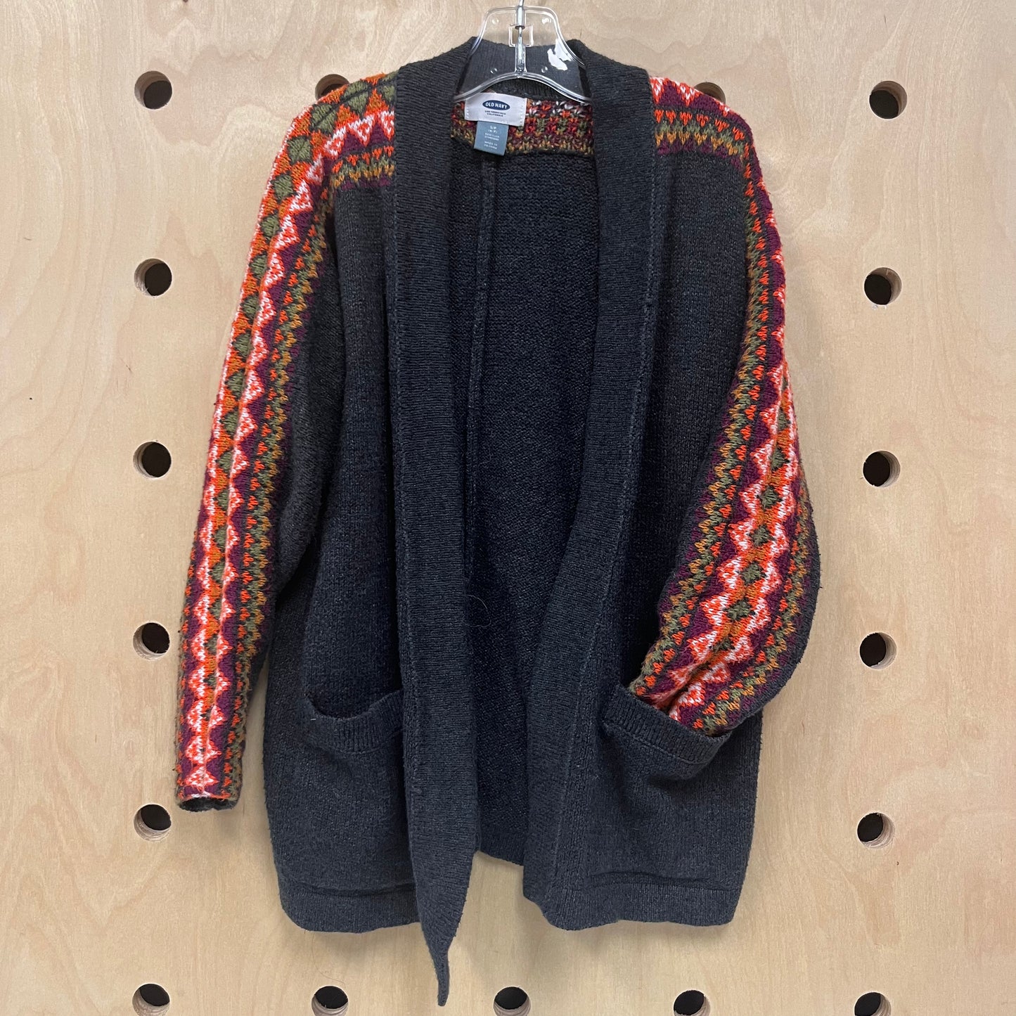 Grey Colorful Arm Cardigan