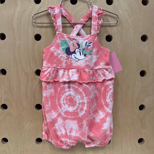 Coral Tie Dye Minnie Romper