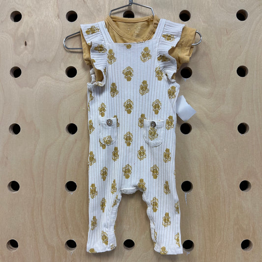 Cream & Mustard 2pc. Romper