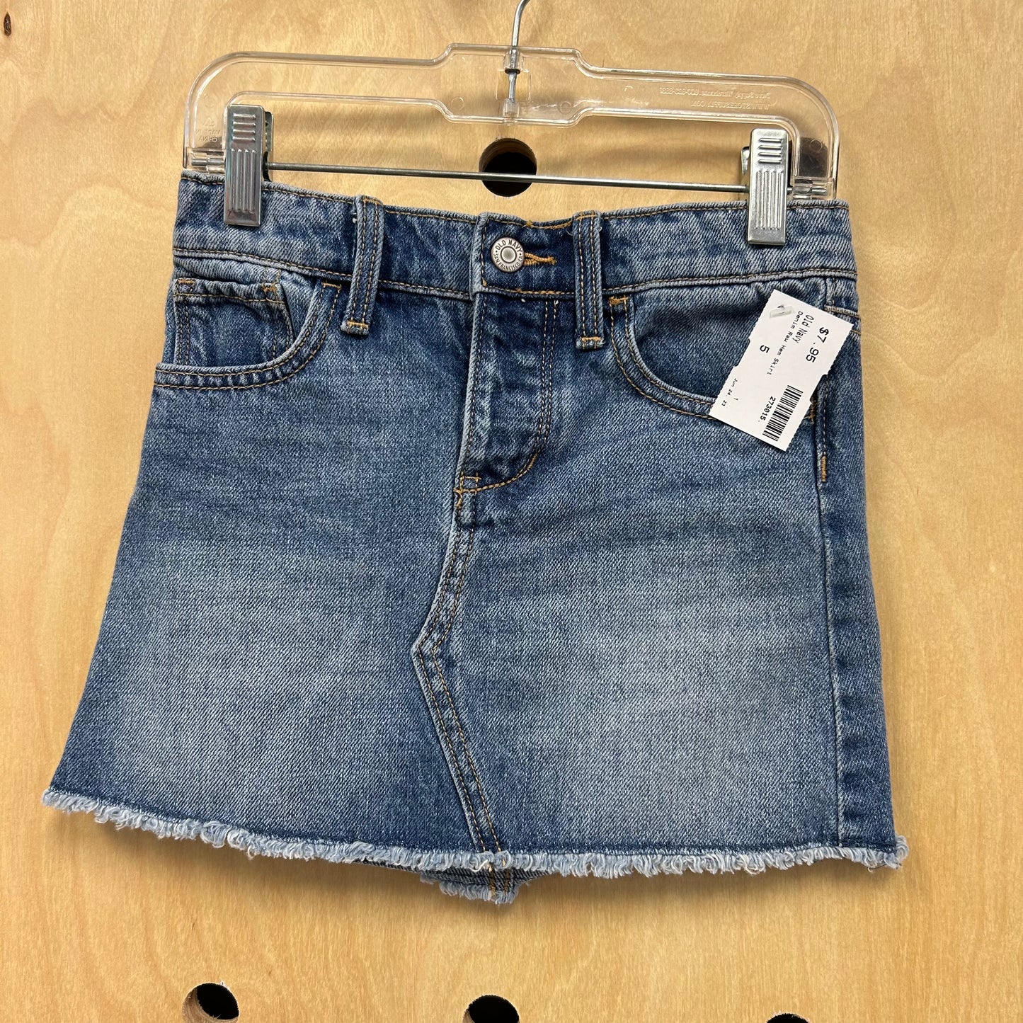 Denim Raw Hem Skirt