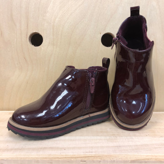 Maroon Patent Leather Boots