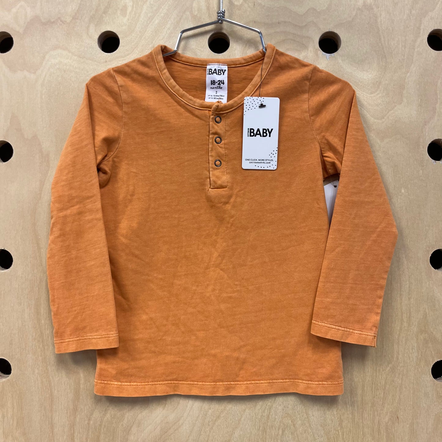 Orange Long Sleeve Henley Bodysuit NEW!