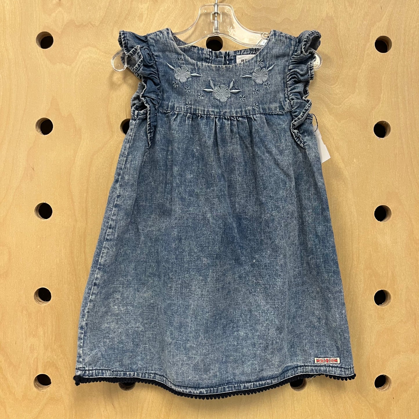Blue Denim Ruffle Dress