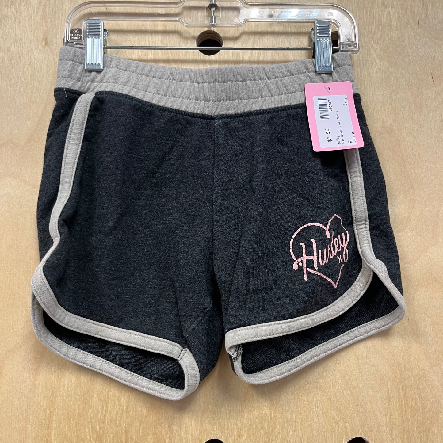 Grey Elastic Waist Shorts