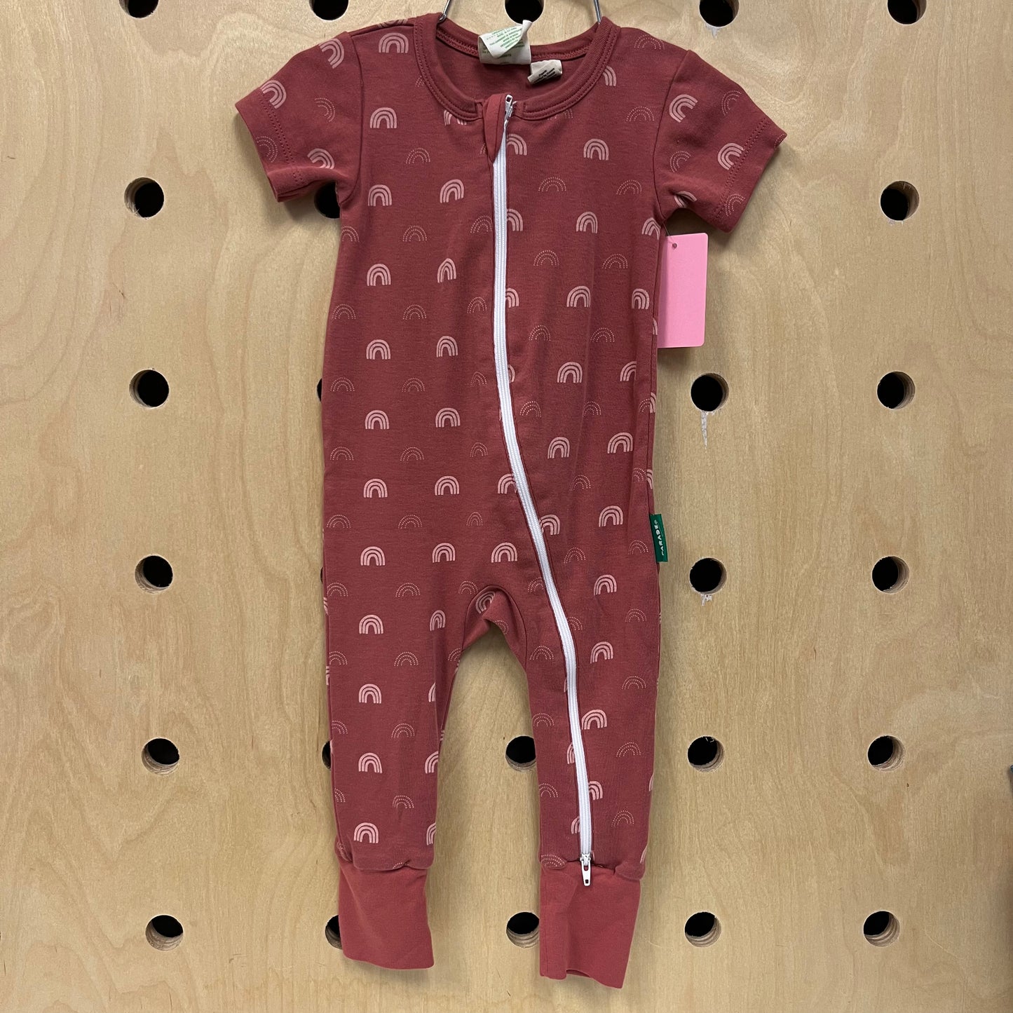 Dusty Pink Organic Rainbows Romper