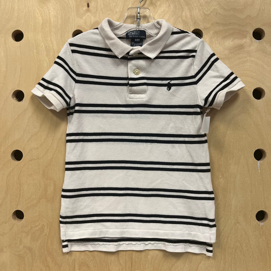 B&W Striped Polo Tee