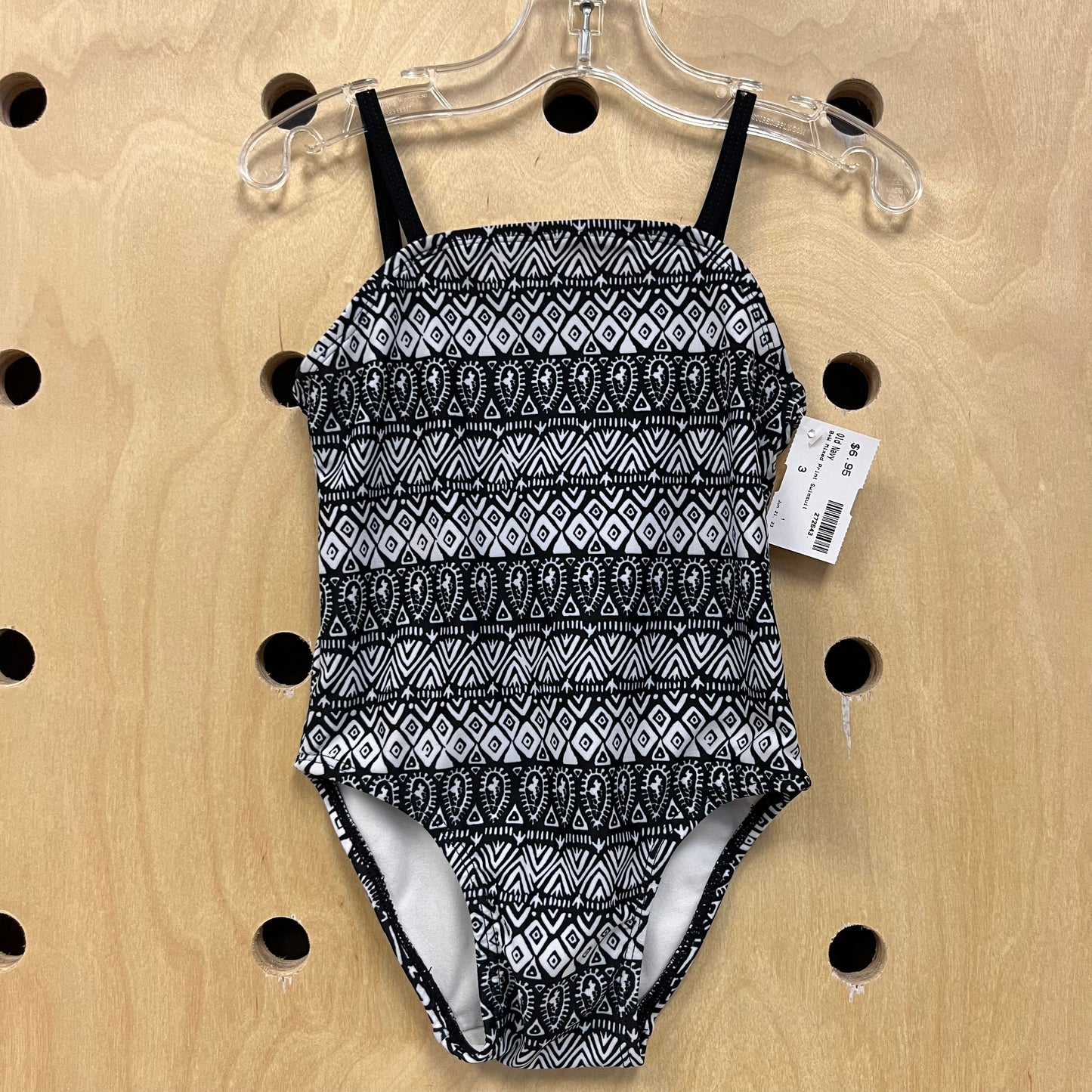 B+W Mixed Print Swimsuit