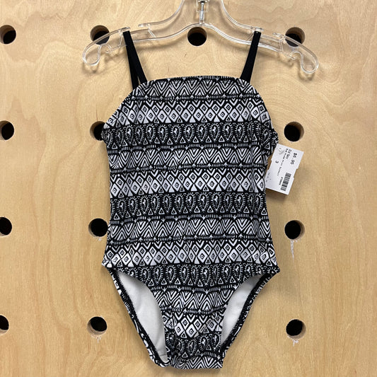 B+W Mixed Print Swimsuit