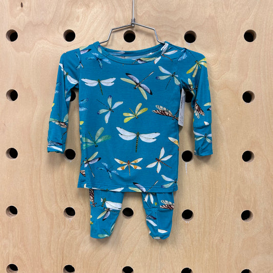 Blue Dragonfly Bamboo Pajamas