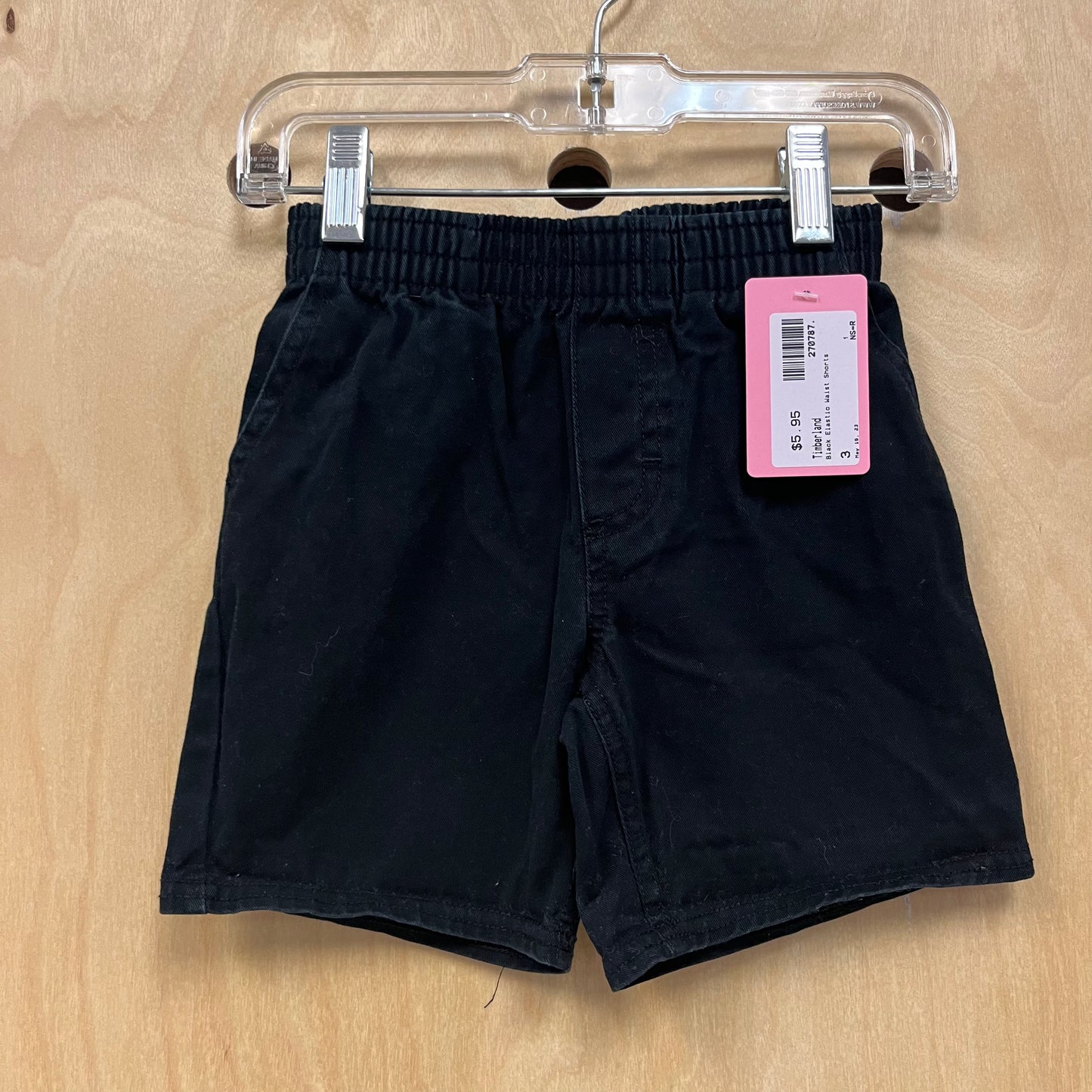 Black Elastic Waist Shorts