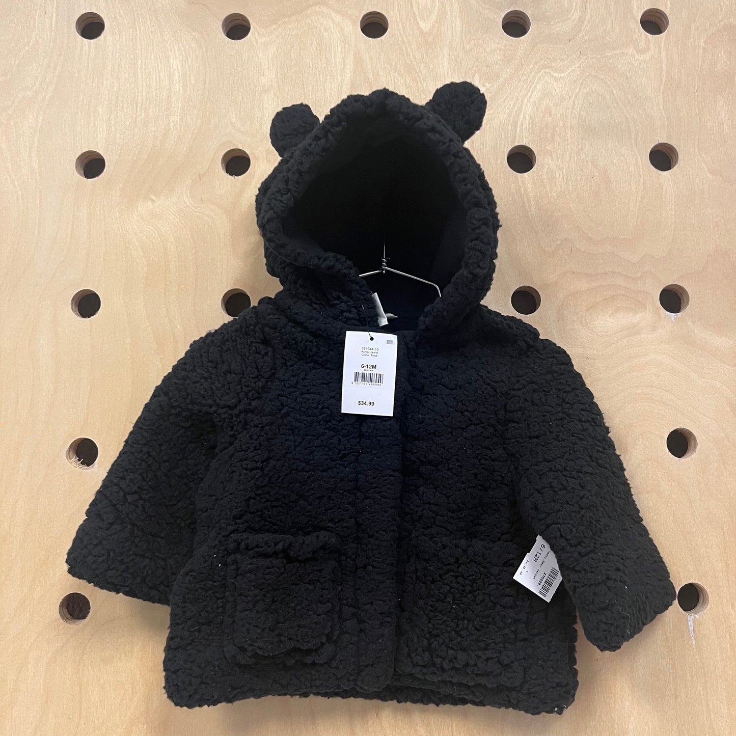 Black Sherpa Teddy Bear Jacket NEW!!