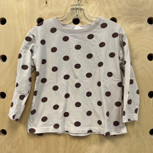 Brown Polka Dot Long Sleeve Tee