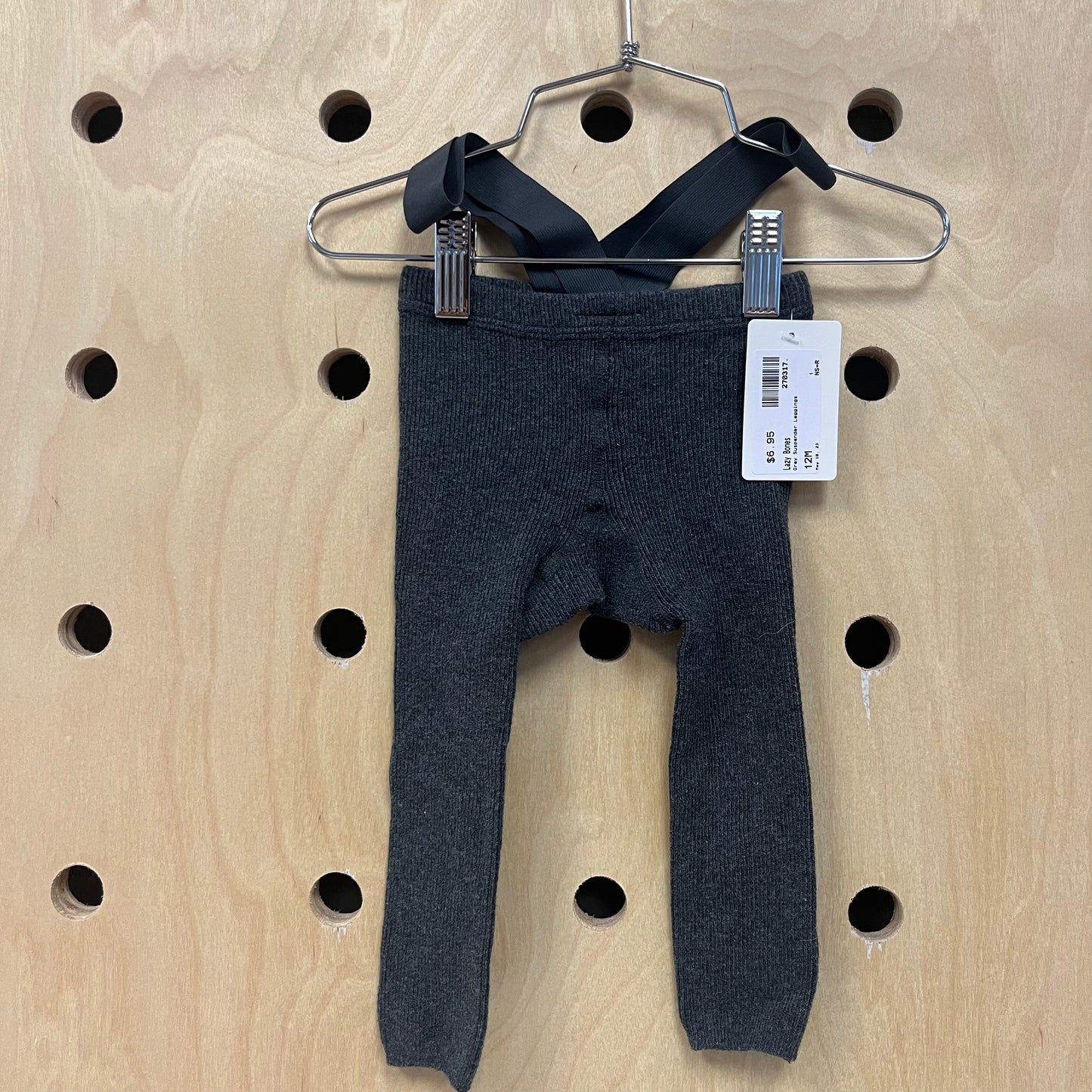 Grey Suspender Leggings