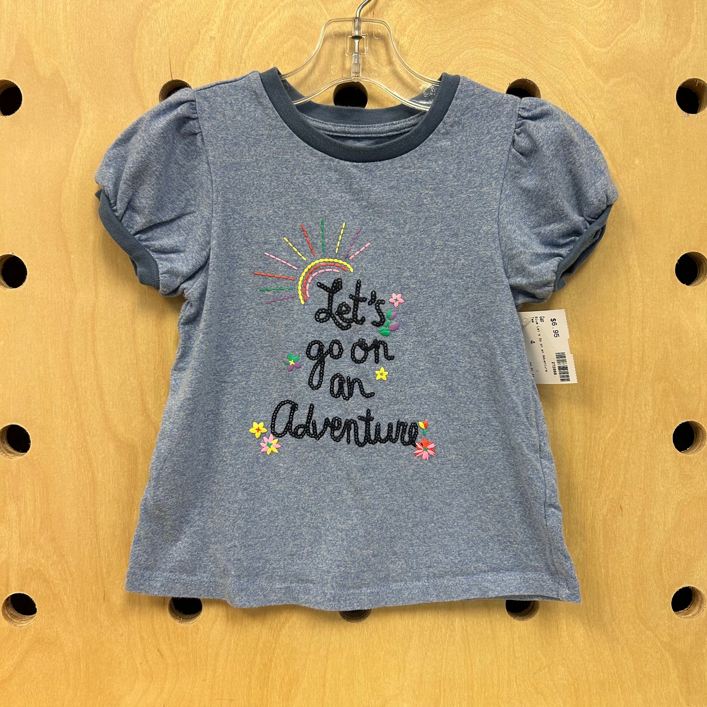 Blue Let's Go on an Adventure Tee