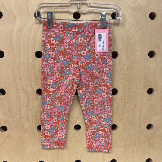 Coral Floral Leggings