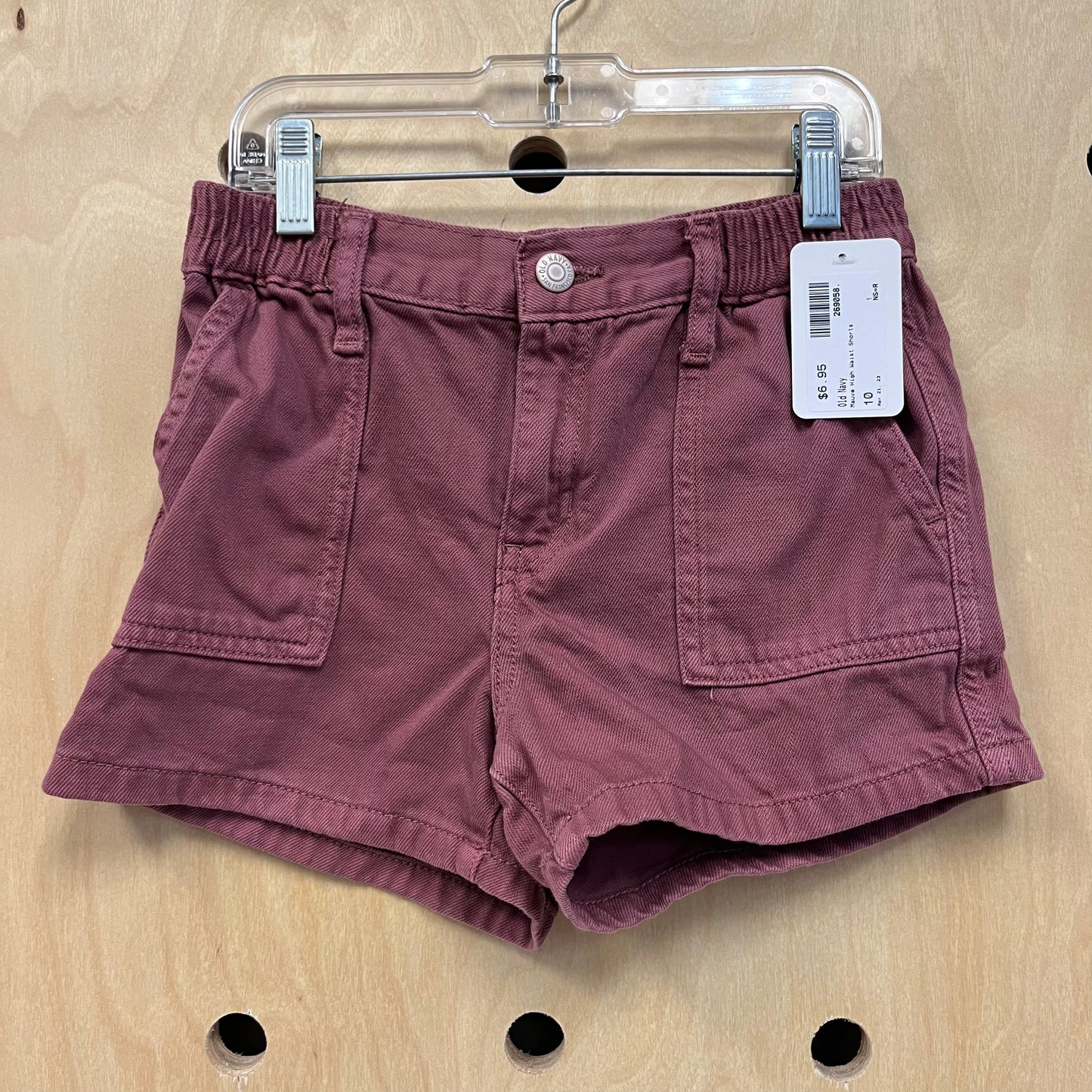 Mauve High Waist Shorts