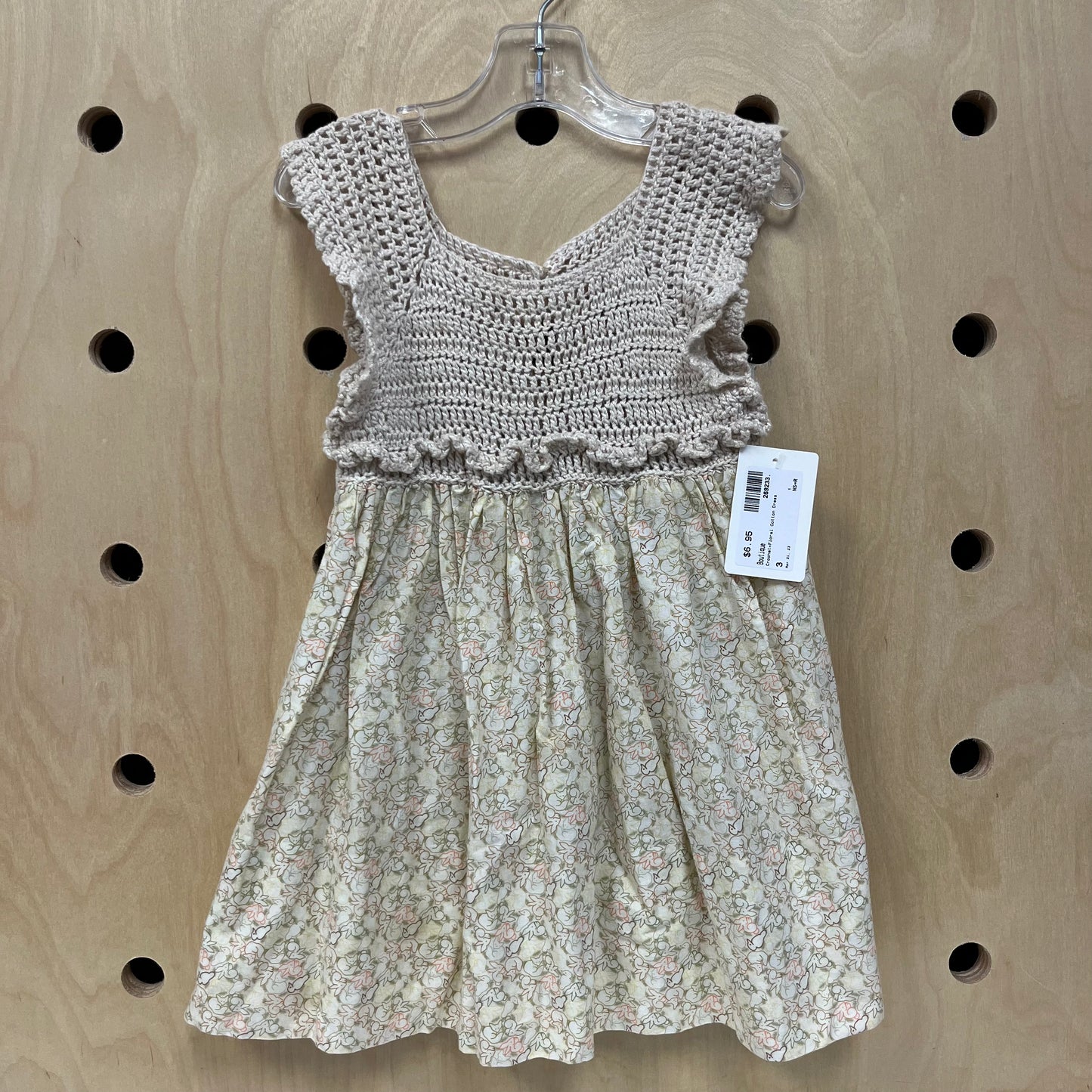 Crochet+Floral Cotton Dress