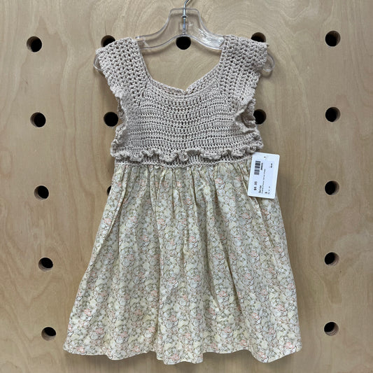 Crochet+Floral Cotton Dress