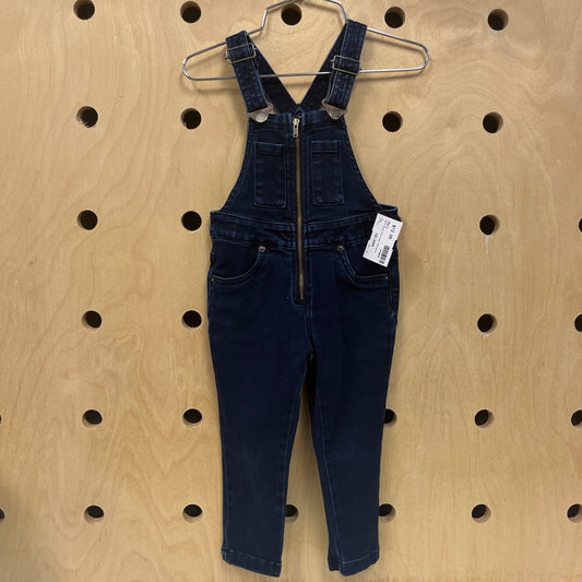 Dark Blue Zip Front Overalls