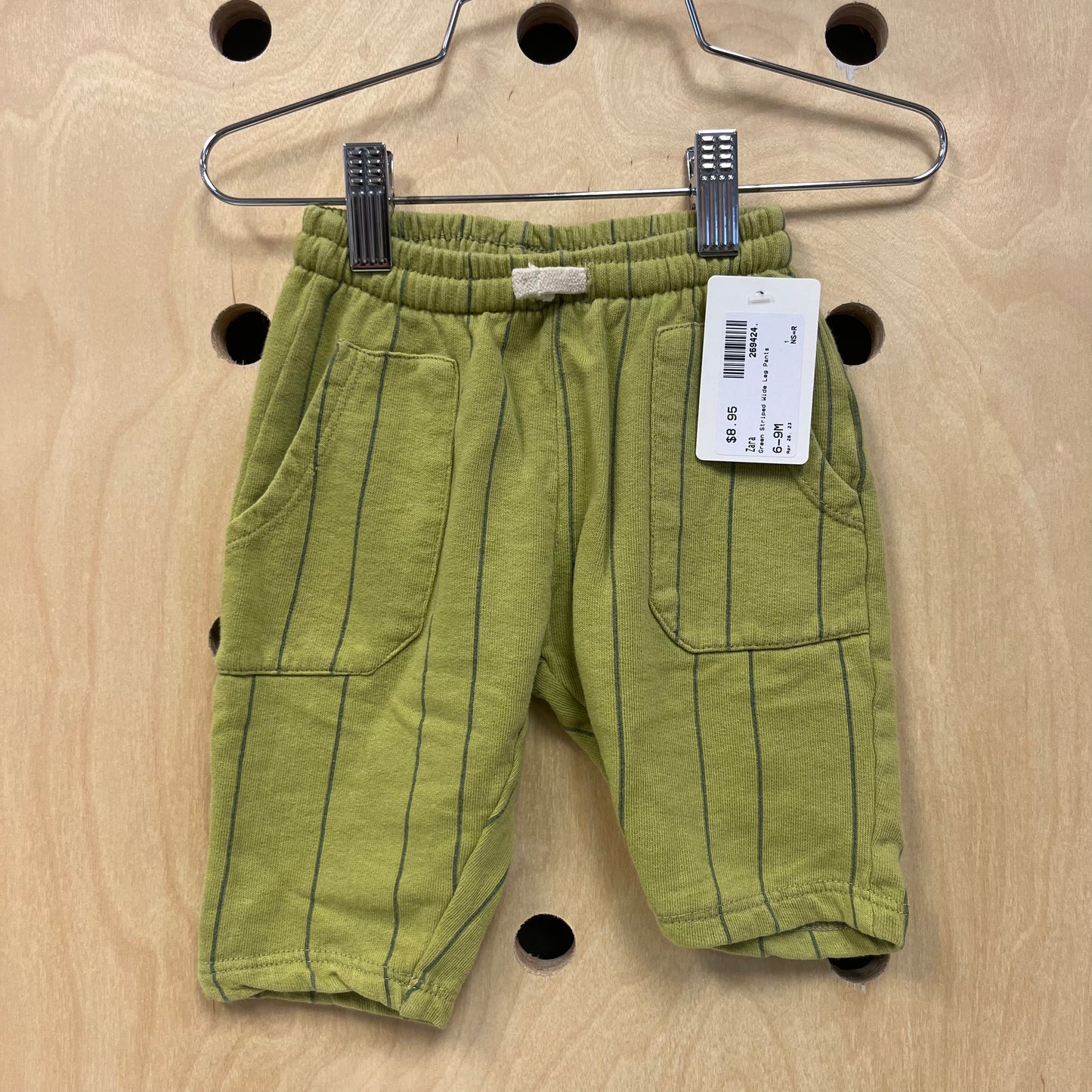 Green Striped Wide Leg Pants