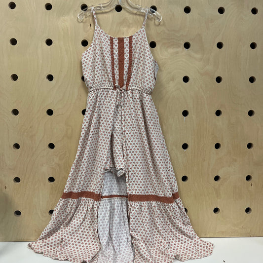 Cream & Brown Romper w/ Overskirt