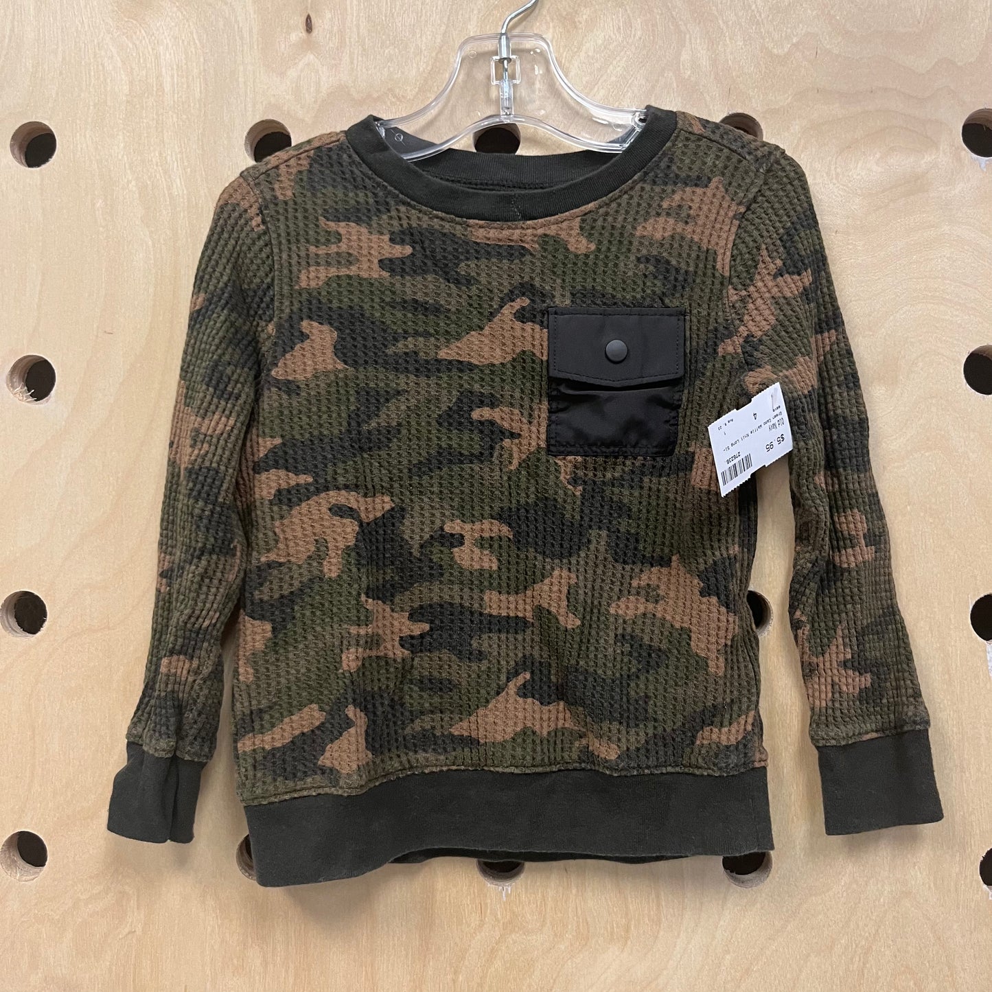 Green Camo Waffle Knit Long Sleeve