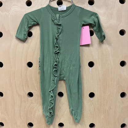 Green Ruffle Bamboo Zippy