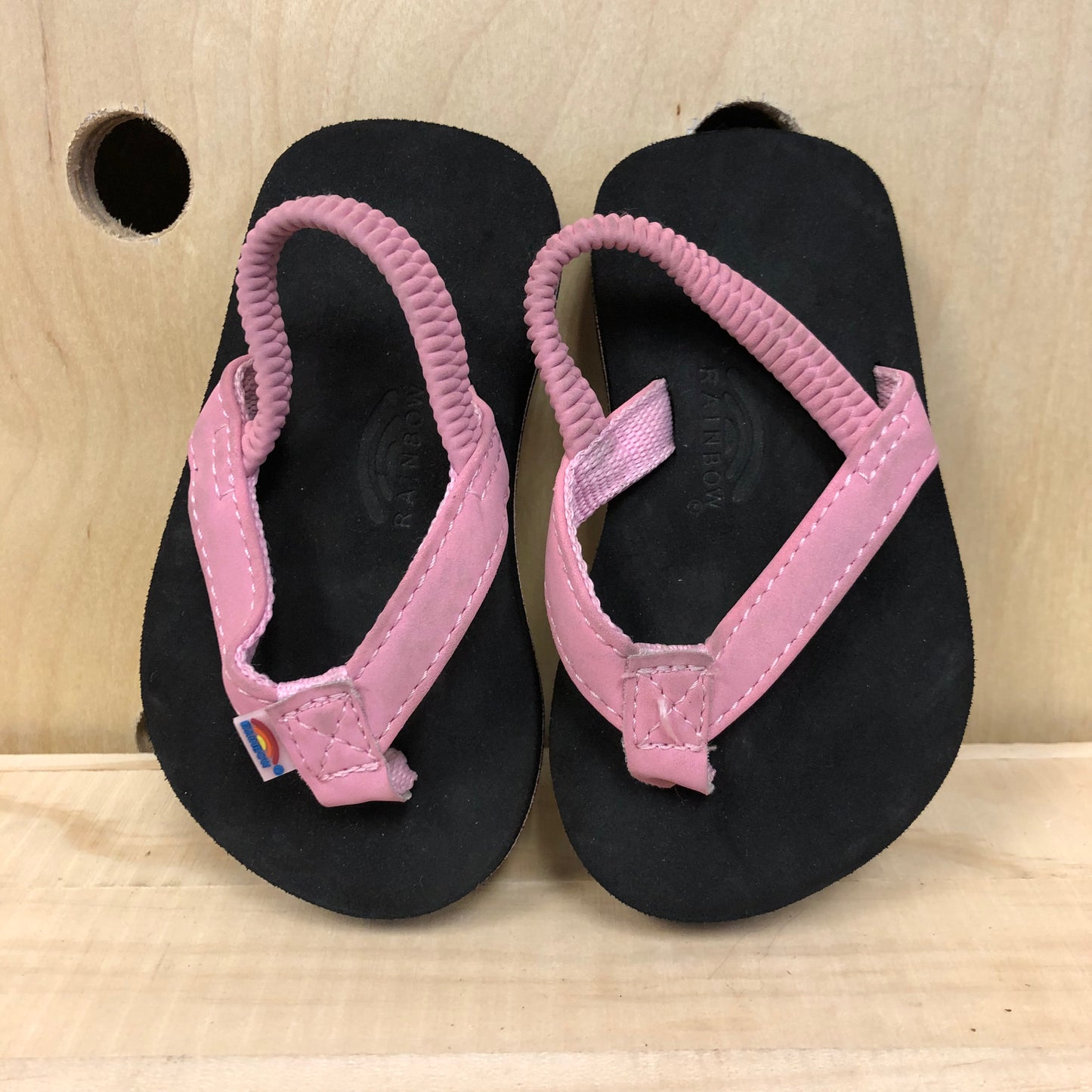 Pink & Black Flip Flops
