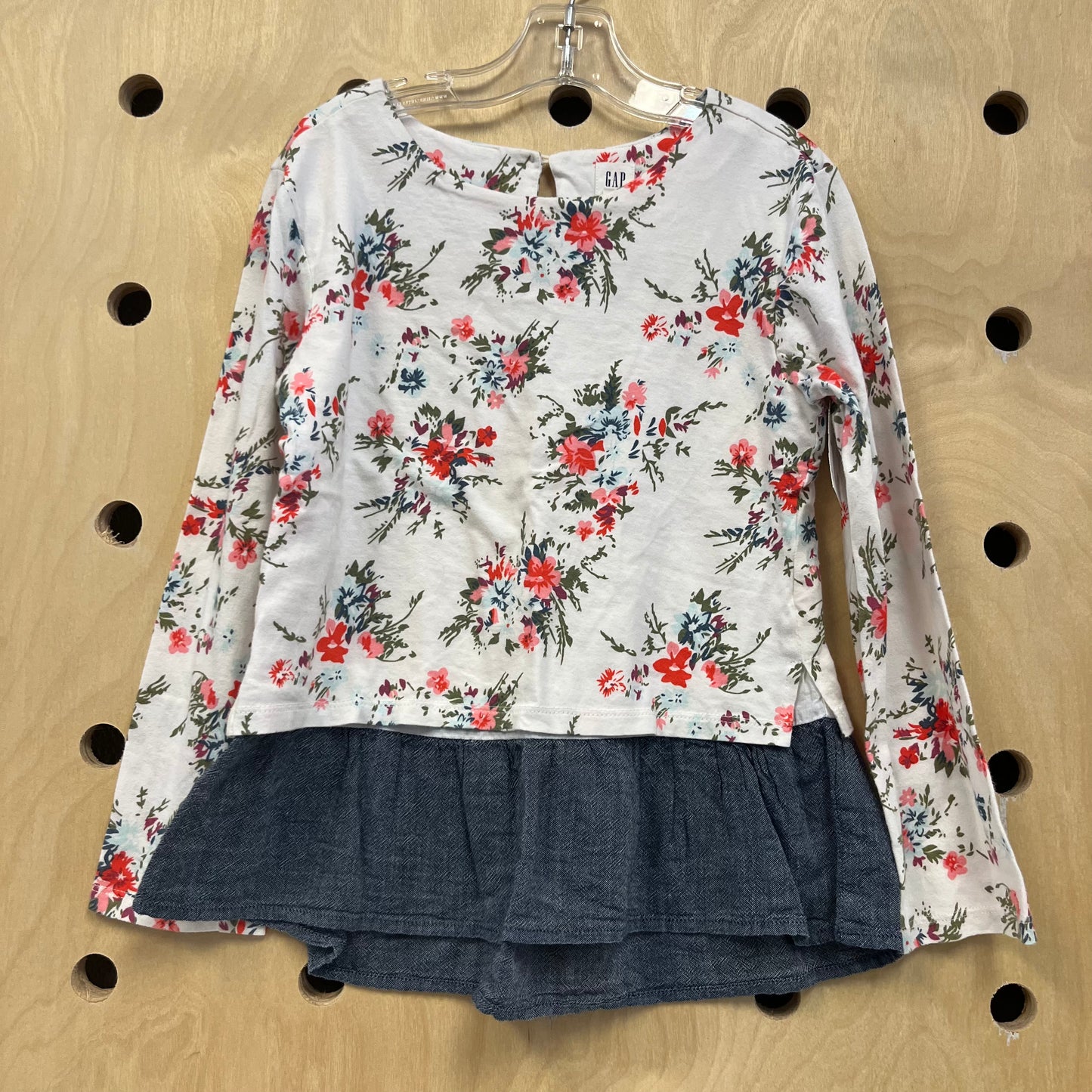 White Floral Long Sleeve Top