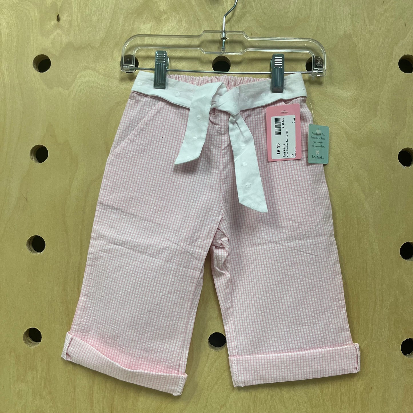 Pink Gingham Capris NEW!