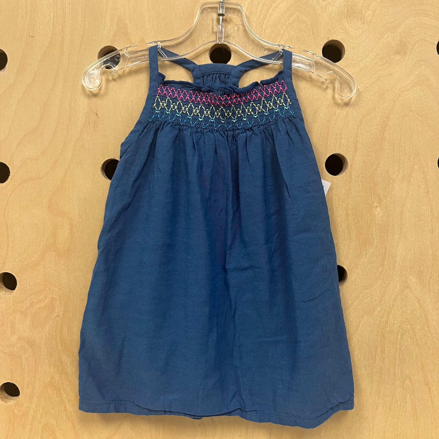 Blue & Multi-Color Stitch Tank Top