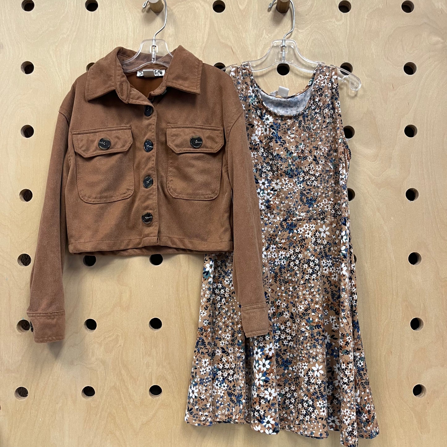 Brown Big Button Shacket & Dress