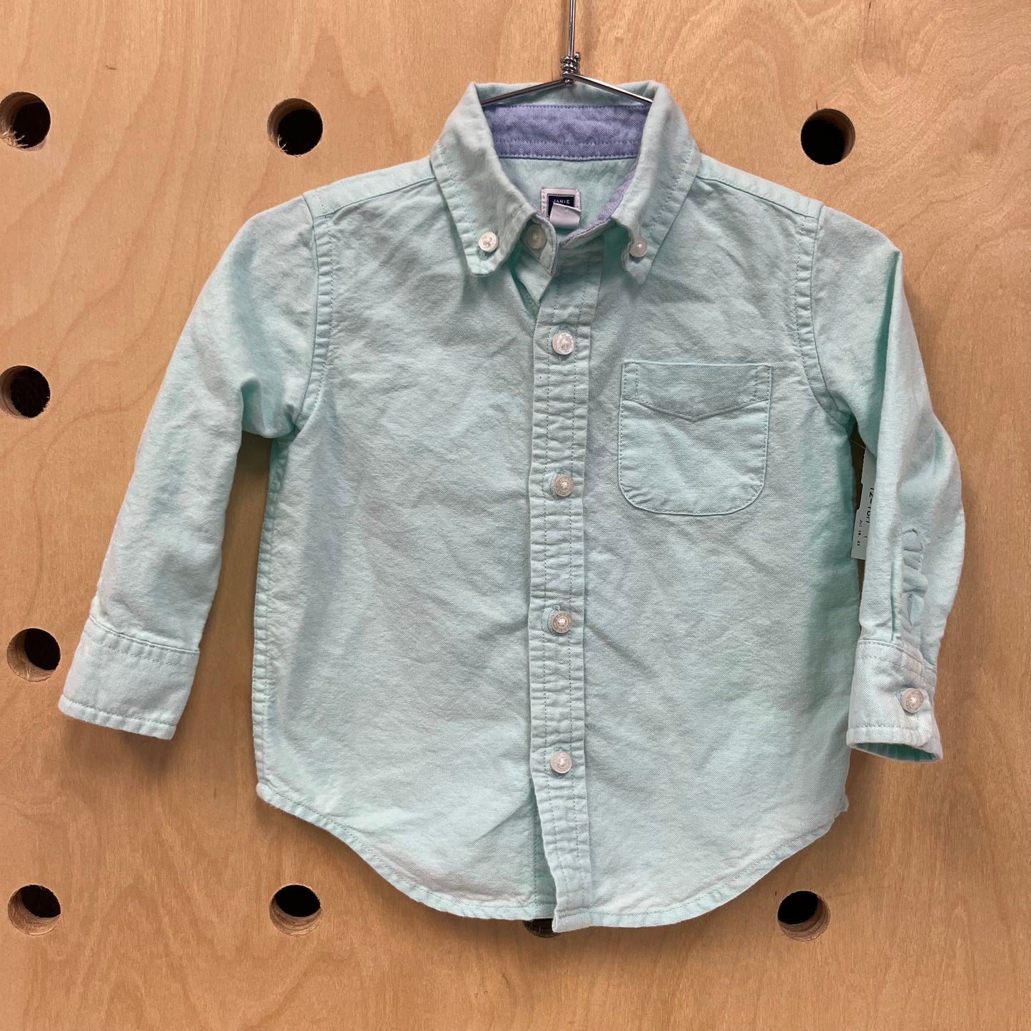 Mint Button Down LS