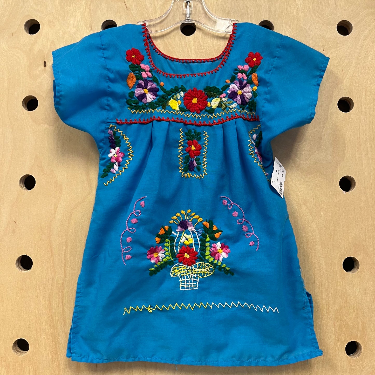 Blue Floral Embroidered Tunic