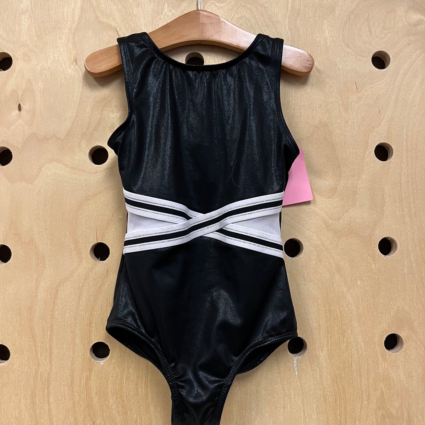 Black+White Mesh Side Leotard